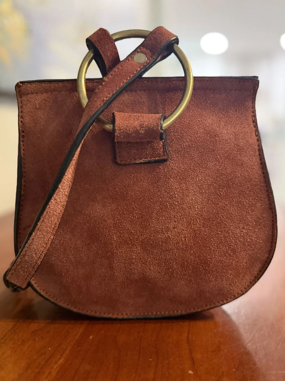 Street Level Brown Suede Crossbody Bag Tassel, Fringe, Saddle, Boho ✨Adjustable✨ - Picture 4 of 8